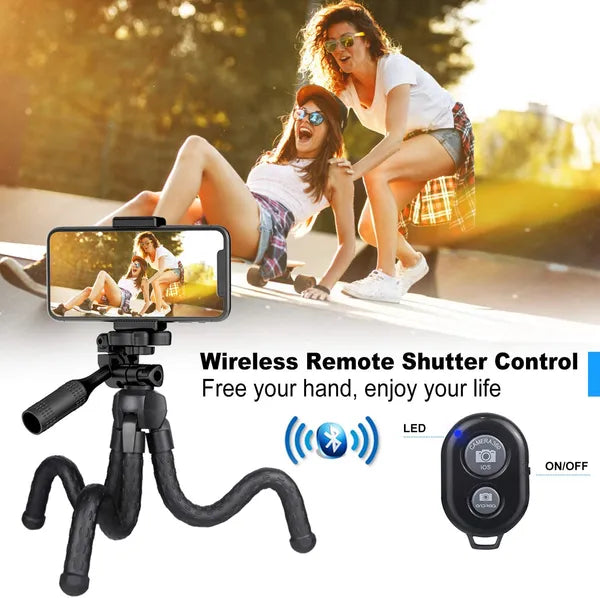Universal Adjustable Phone Tripod Camera Stand With Wireless Remote.