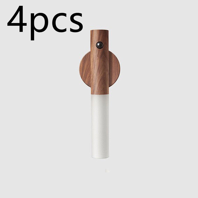 Auto LED USB Magnetic Wood Wireless Night Light.