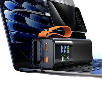 High-power Portable Charger With Retractable Cable Fast Charging TFT Color Display And Aluminum Alloy Casing