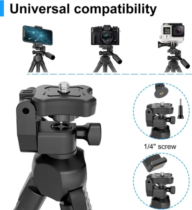 Universal Adjustable Phone Tripod Camera Stand With Wireless Remote.