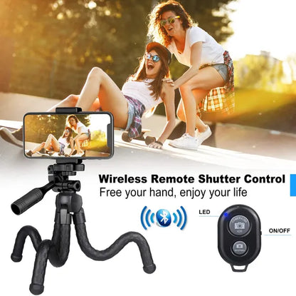 Universal Adjustable Phone Tripod Camera Stand With Wireless Remote.