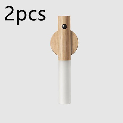 Auto LED USB Magnetic Wood Wireless Night Light.