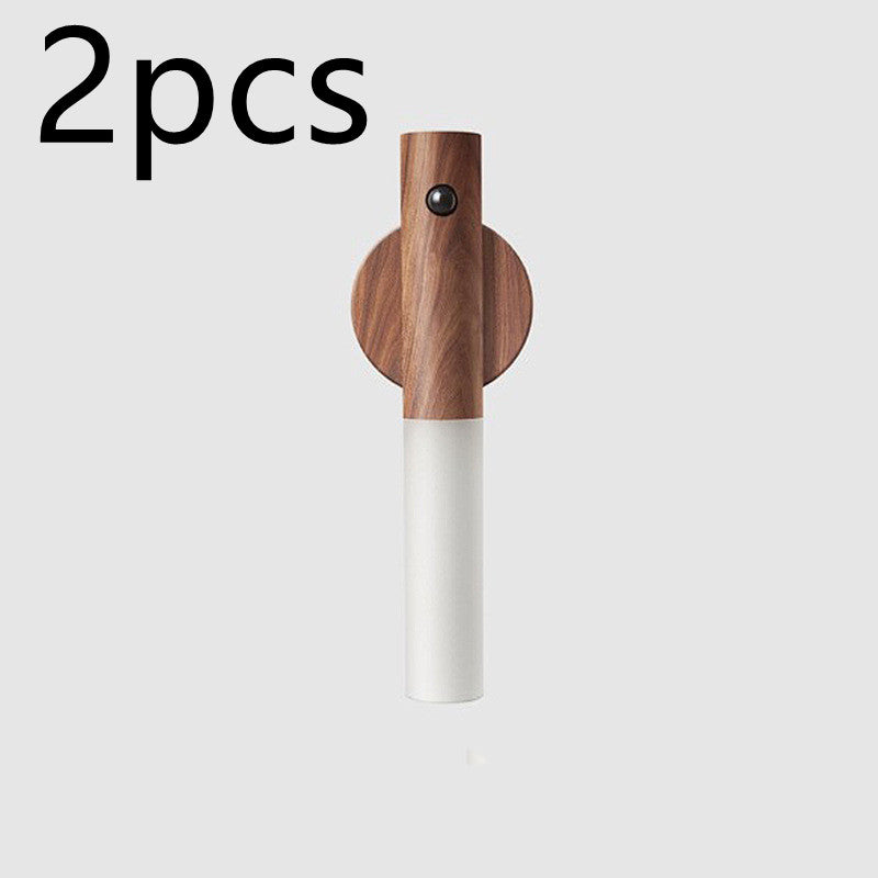 Auto LED USB Magnetic Wood Wireless Night Light.