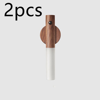 Auto LED USB Magnetic Wood Wireless Night Light.