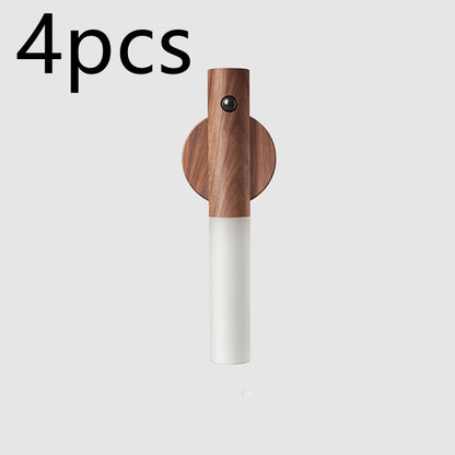 Auto LED USB Magnetic Wood Wireless Night Light.