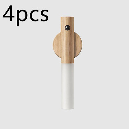 Auto LED USB Magnetic Wood Wireless Night Light.