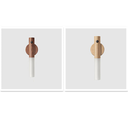Auto LED USB Magnetic Wood Wireless Night Light.